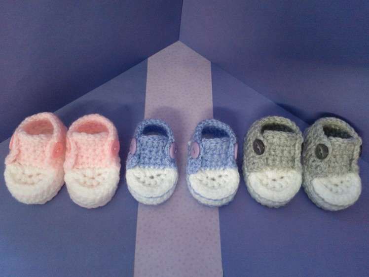 How to crochet my easy petite converse style slippers part 3
