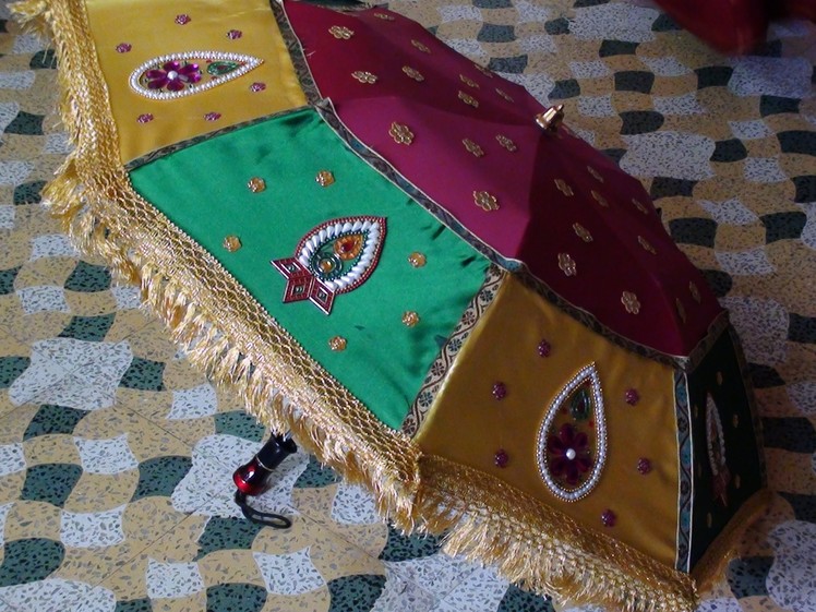 How to decorate an umbrella for Indian Weddings