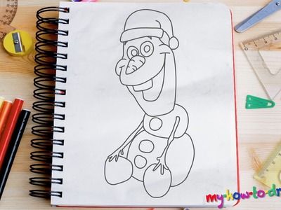 How to draw Olaf Santa Claus - Easy step-by-step drawing lessons for kids