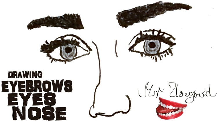 How to draw Realistic EYES and NOSE and EYEBROWS Step by Step Easy, draw easy stuff but cool 3D