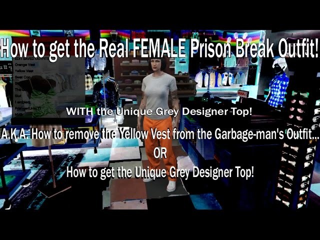 How to get the REAL Female Prisoner's Outfit & the Unique Grey Designer Top!(Remove the YELLOW Vest)