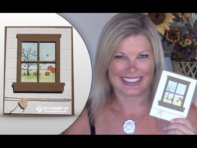 How to make a window card with Stampin Up's Hearth & Home Framelits & Brick Wall