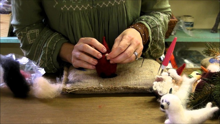 How to Needle Felt - Ornament Series: Santa by Sarafina Fiber Art