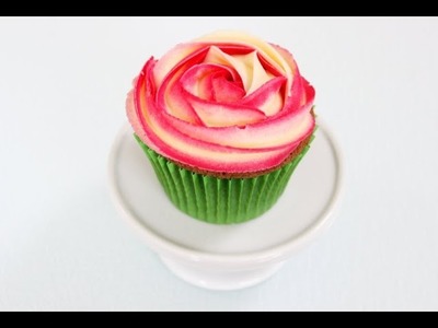 How to Pipe a Two Tone Buttercream Rose