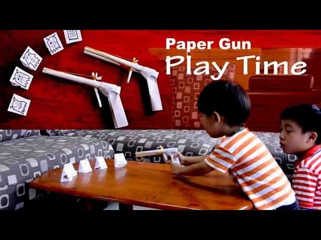 Paper gun can shoots _ play time
