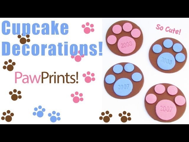 Paw Print Cupcake Decorations