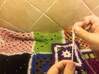 Petite Purple Crochet Granny Square part 1