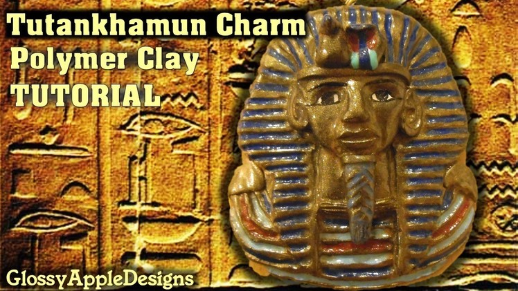 Polymer Clay Mask Of Tutankhamun Pendant.Charm Tutorial