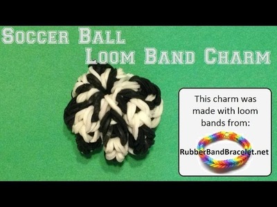 Soccer Ball (World Cup) 3D Loom Band Charm - Made Without Rainbow Loom
