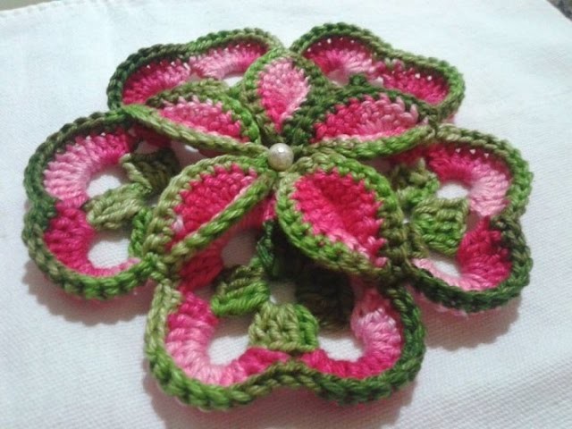 Step by Step Tutorial for Making Crochet 3 D Flower