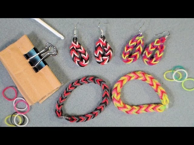 Stretch band fishtail earrings and bracelet