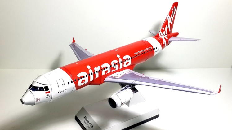 1:100 scaled Paper Model of the Air Asia's Airbus A320-200 by Atamjeet