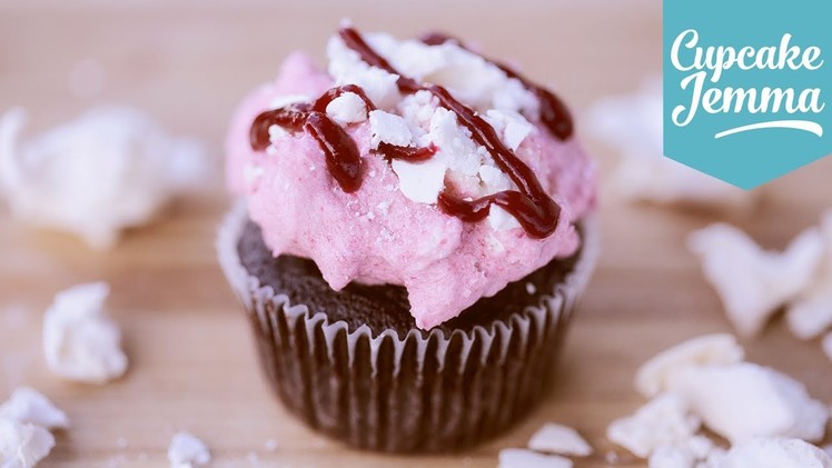 Chocolate, Raspberry & Meringue Cupcake Recipe | Cupcake Jemma