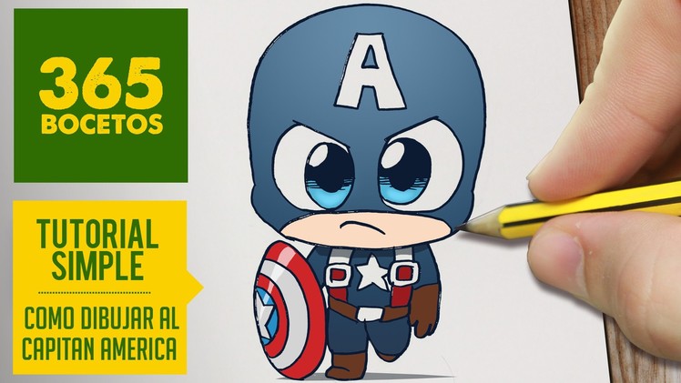 COMO DIBUJAR CAPITAN AMERICA KAWAII PASO A PASO - Kawaii facil - How to draw Captain America