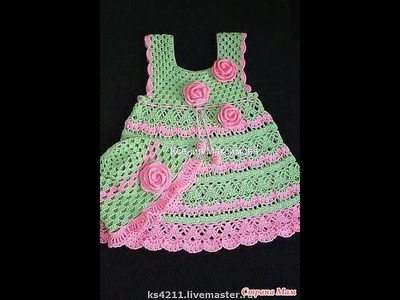 Crochet dress| How to crochet an easy shell stitch baby. girl's dress for beginners 17