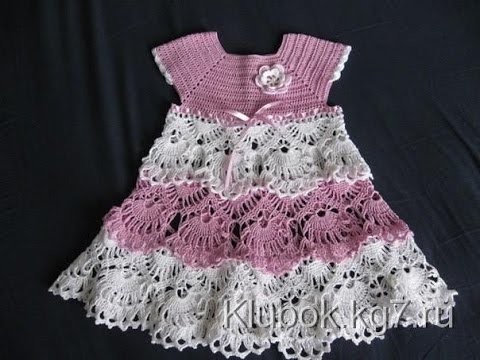 Crochet dress| How to crochet an easy shell stitch baby. girl's dress for beginners 34