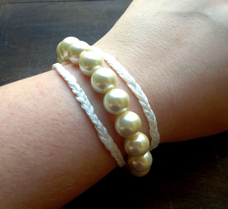 DIY- Silk and Pearl Ribbon Bracelet