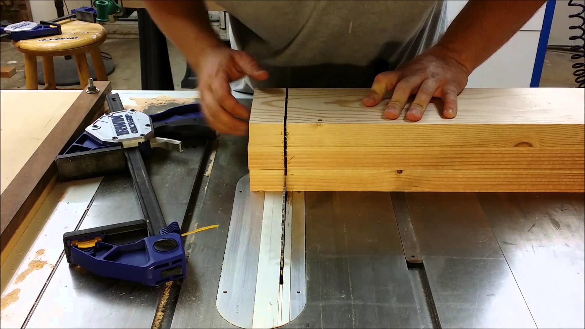 How,to,Cut,Thick,Wood,on,a,Table,Saw,Cutting,thick,work,bench,legs,on,the,t...