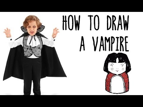 How to draw a Vampire for Halloween - drawing with kids