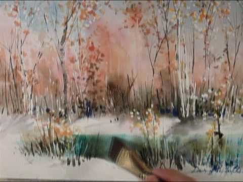 How to paint landscape - birch tree