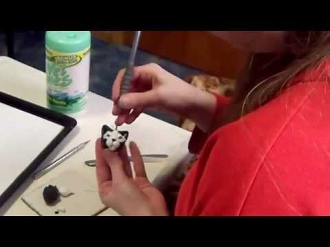 How to sculpt a cat pendant from polymer clay part 3 video tutorial