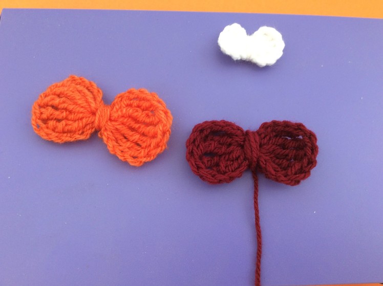 Móc nơ bằng len (  How to crochet a hair bow )