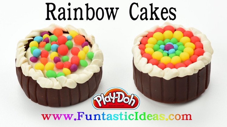 Play Doh Rainbow Cake Chocolate - How to with Playdough Easy Fun DIY Idea
