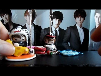 Polymer clay creations (kpop related charms, photoholders)