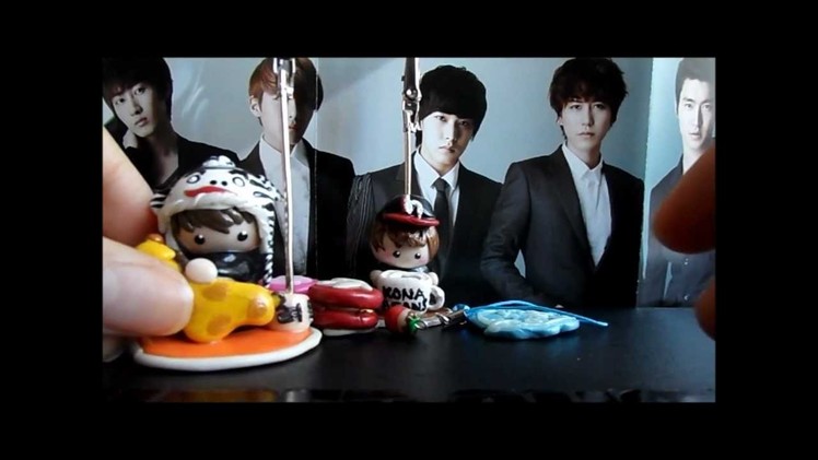 Polymer clay creations (kpop related charms, photoholders)