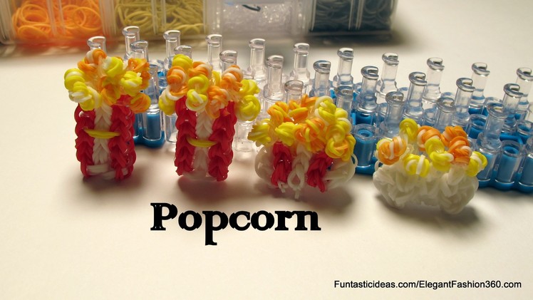 Popcorn charm - How to Rainbow Loom - Food Series