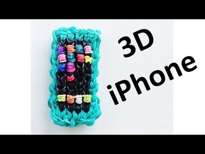 Rainbow Loom: 3D iPhone. iPod Charm design. How to Make with loom bands