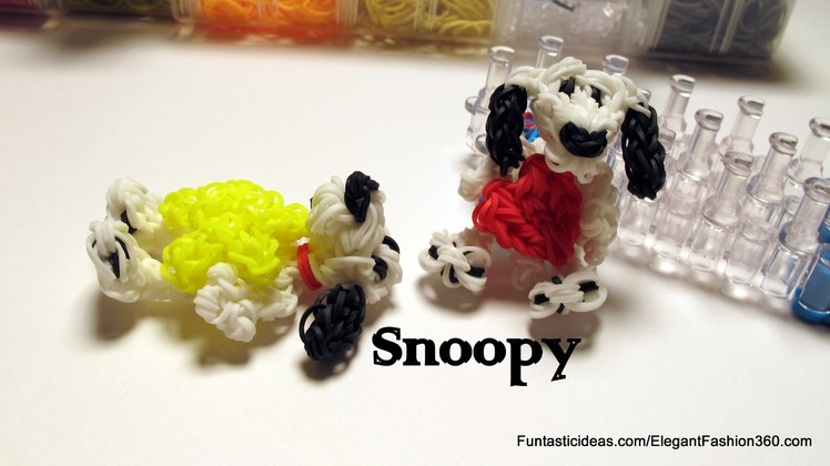 Snoopy Dog Charm - How to Rainbow Loom - Animal Series
