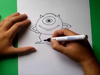 Como dibujar a Mike paso a paso - Monstruos s.a. | How to draw Mike - Monsters inc