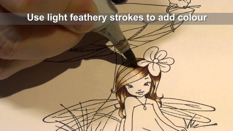 Copic Brown Hair for Beginners Using Teeny Tiny from Sweet Pea Stamps