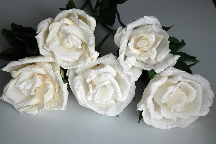 Crepe paper flowers - Amazing White DIY paper flowers