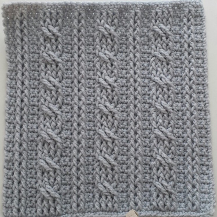 Crochet Cables  Square 1: Bars & Twists part 3; row 7 fin