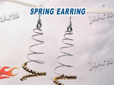 DIY How to make wire Spring Earrings JK Arts  303