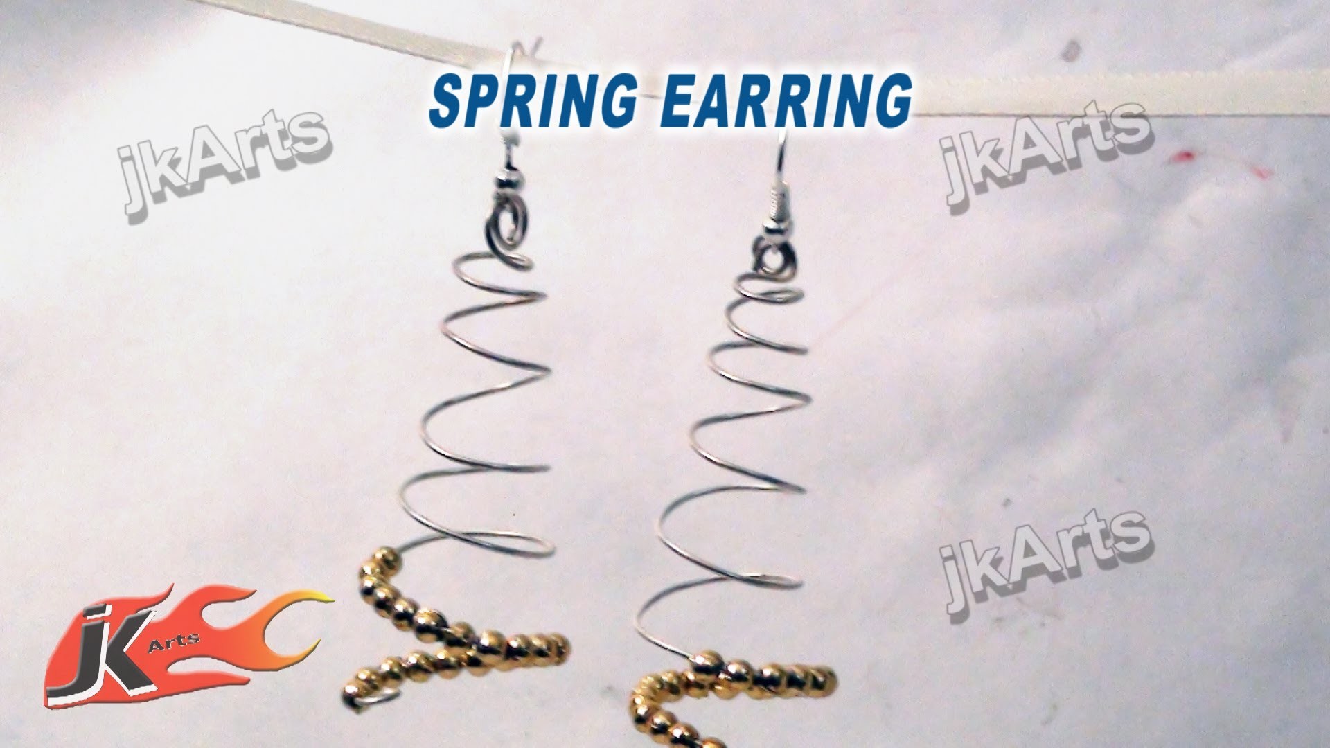 DIY How to make wire Spring Earrings JK Arts  303