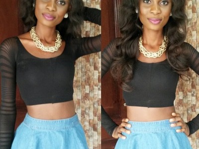 DIY: How To Turn Your Old Tights.Leggings Into A Cute Crop Top