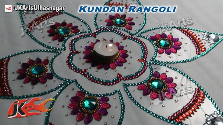 DIY Kundan Rangoli Design on OHP Sheet | How to make | JK Arts 427