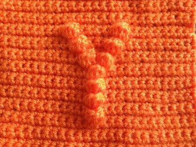 How to crochet a square with bobble stitch chart letter Y