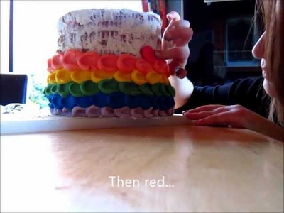 How to ice a Rainbow Cake