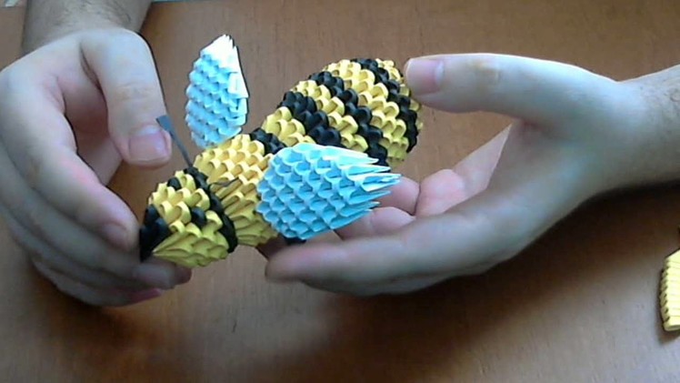 How to make 3D Origami Honey-Bee part1