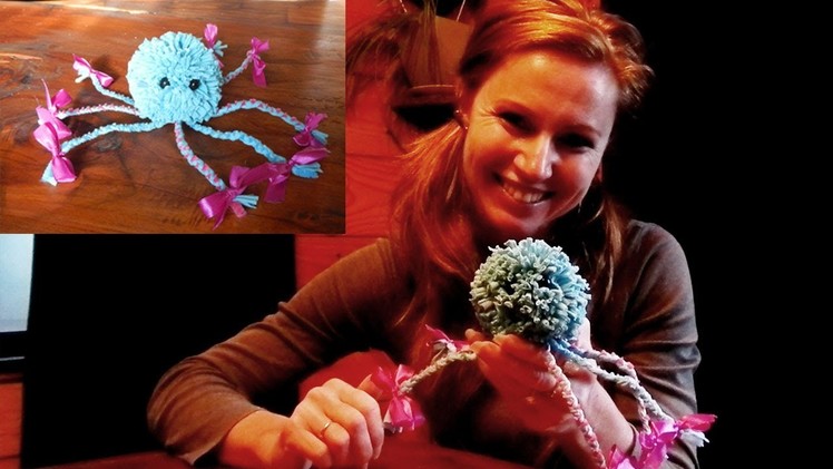 How to make pom pom octopus from old t shirt