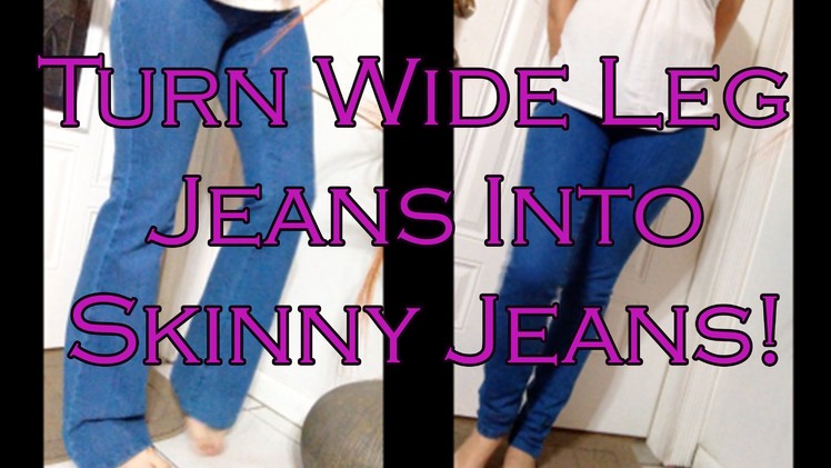How to make Skinny Jeans from Flare or Boot Cut Jeans! Quick and Easy DIY!