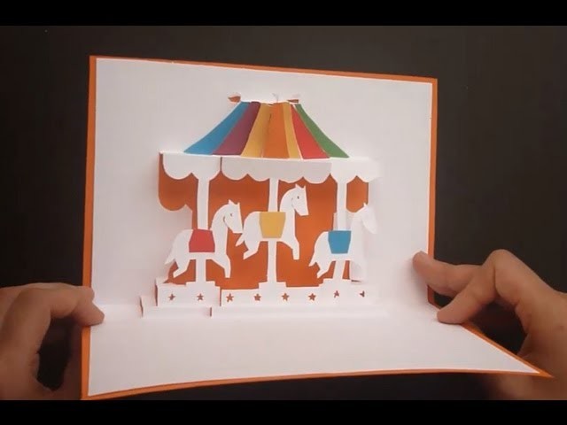 Merry-go-round ( Carousel ) Pop Up Card Tutorial, Origamic Architecture