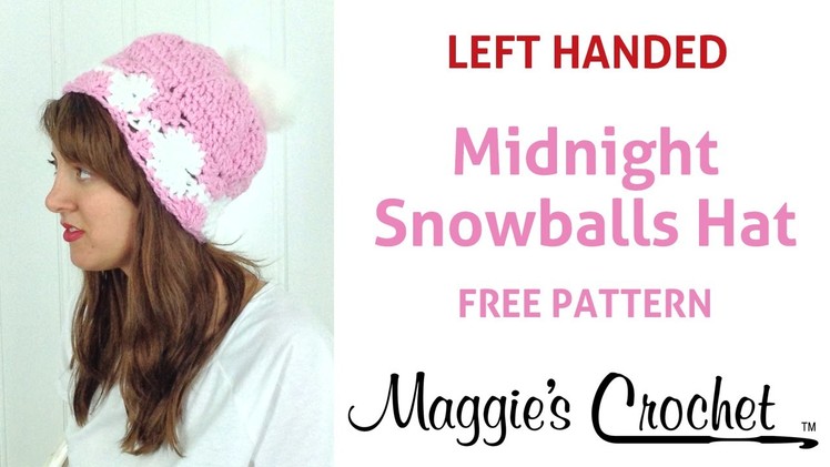 Midnight Snowball Hat Free Crochet Pattern - Left Handed