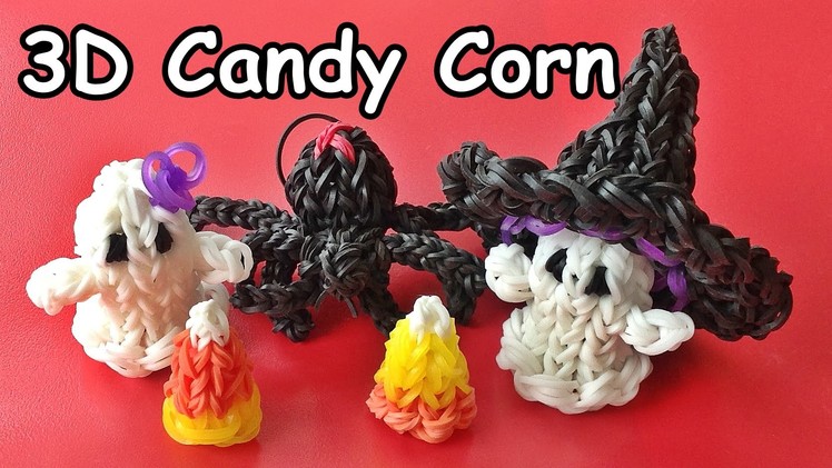 Rainbow Loom Halloween Candy Corn (3D) Charm Made with Loom Bands (DIY Mommy)