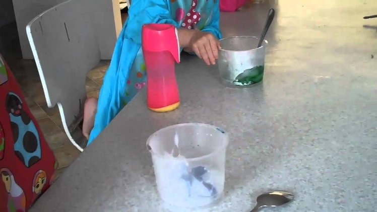 You can make paint EASILY with corn flour + food colouring