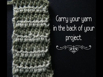 Carry yarn in the back (to change yarns every row)